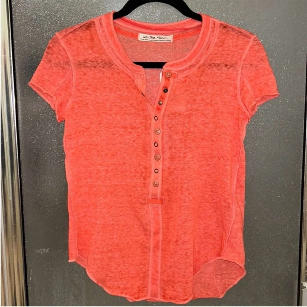 Free people Kia Henley Short sleeve tee